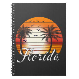 Vintage Florida USA Palm Trees Summer Beach Notebook