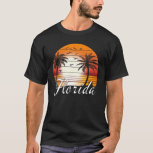Vintage Florida USA Palm Trees Summer Beach T-Shirt