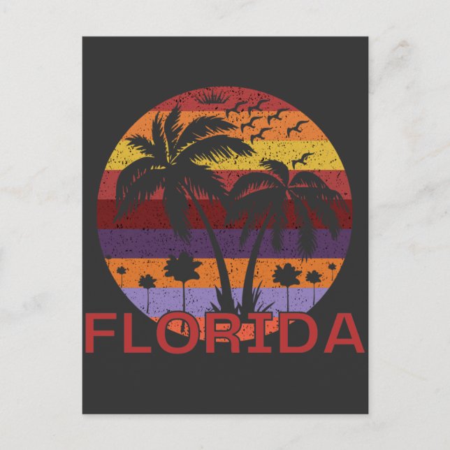 Vintage Florida USA Summer Beach Postcard (Front)