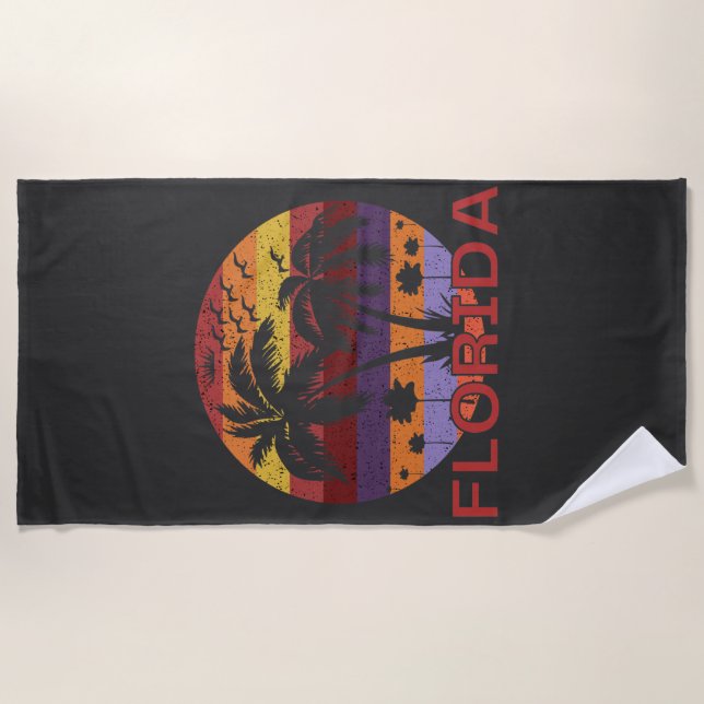Vintage Florida USA Summer Beach Towel (Front)