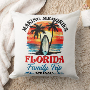 Vintage Florida Vacation Family Trip 2026 Cushion