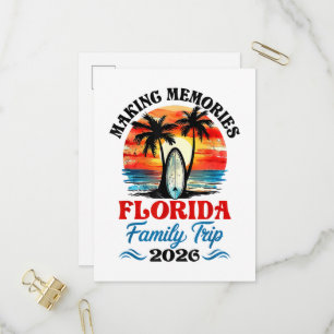 Vintage Florida Vacation Family Trip 2026 Invitation Postcard