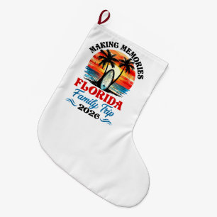 Vintage Florida Vacation Family Trip 2026 Large Christmas Stocking