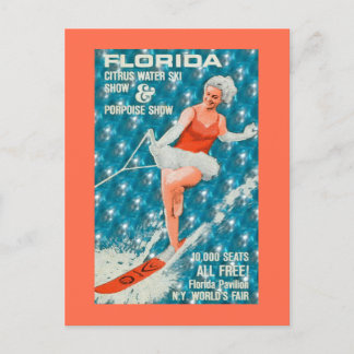 Vintage Florida Water Skiing World's Fair Postcard