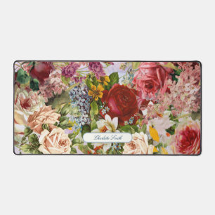 Vintage Floriferous 2 Collage Desk Mat