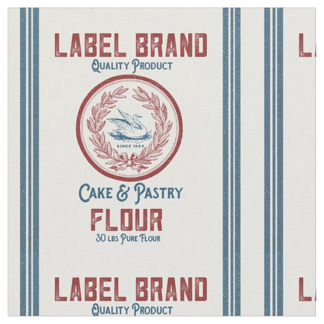 Vintage Flour Sack Design Fabric (Close Up)