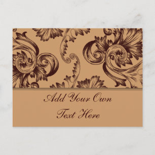 Vintage Flourish (Dark Brown) Postcard