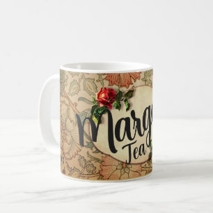 Vintage flourish floral decor style retro coffee mug