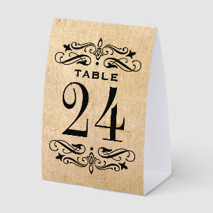 Vintage Flourish Rustic Wedding Number