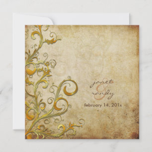 Vintage flourish swirls invitation