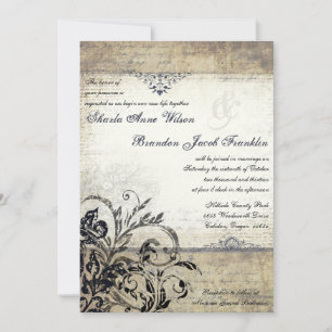 Vintage Flourish Wedding Invitation