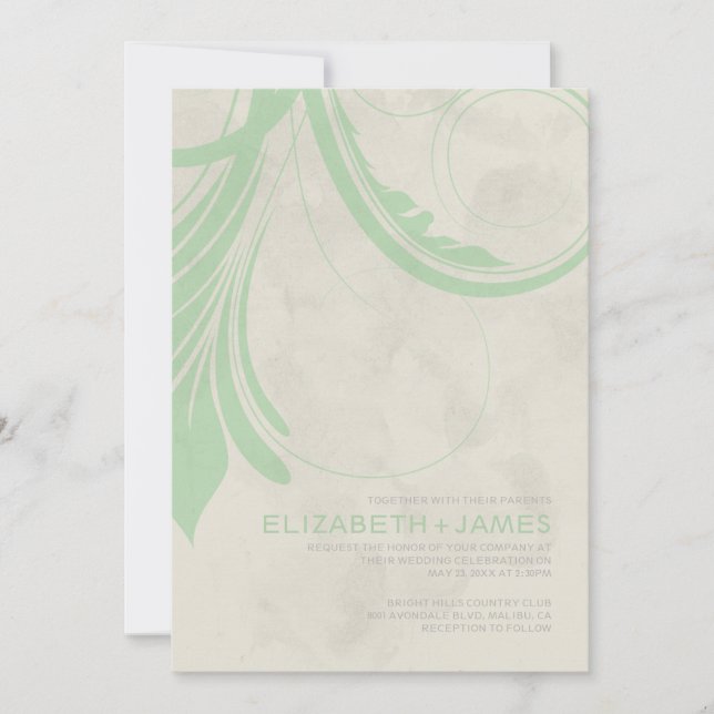 Vintage Flourish Wedding Invitations (Front)