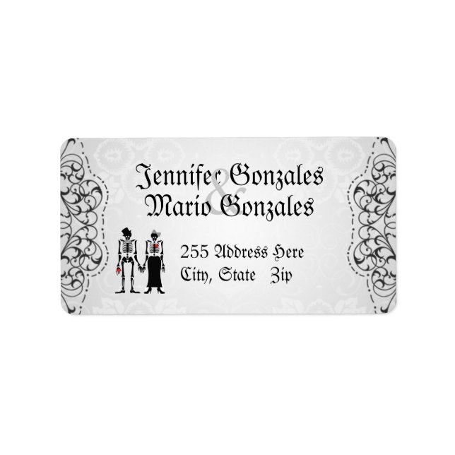 Vintage Flourishes & Skeletons Address Labels (Front)