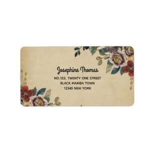 Vintage Flower Address Label