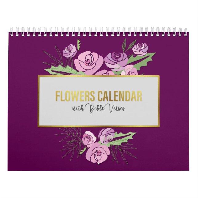 Vintage Flower and Bible Verses Wall Calendar (Cover)