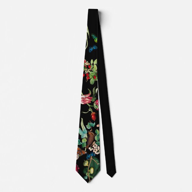 Vintage Flower and Butterfly Neck Tie (Front)
