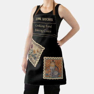 Vintage, Flower and Cat,Ancient Greece Style Apron