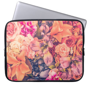 Vintage flower background - vintage filtervintage, laptop sleeve