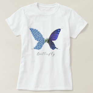 Vintage Flower Blue Purple Butterfly Green Magic T-Shirt