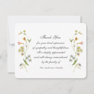 Vintage flower border  thank you card