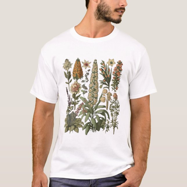 Vintage Flower Botanical Cool T-Shirt (Front)