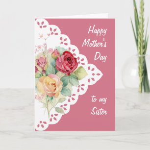 Vintage Flower Bouquet for Sister Mother's Day Card
