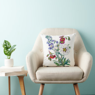 Vintage Flower Bouquet Watercolor Cushion