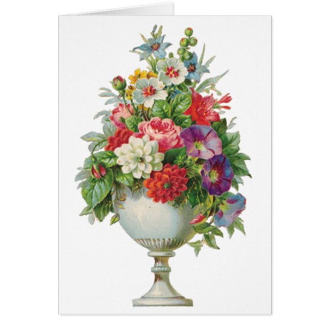 Vintage Flower Bowl Customisable Card (Front)