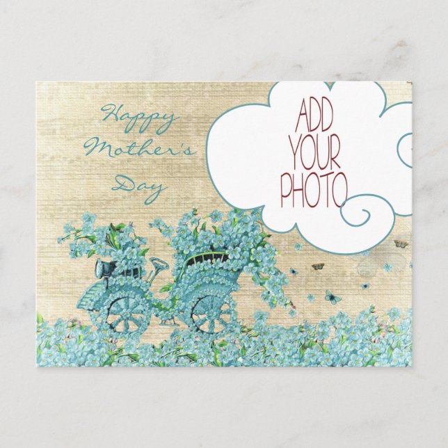 Vintage Flower Carriage - Happy Mother's Day Postcard (Front)