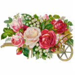 Vintage Flower Cart Photo Sculpture<br><div class="desc">Gorgeous vintage blooms on photo sculpture.</div>