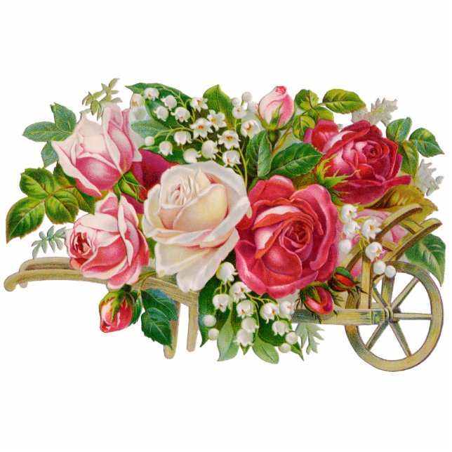 Vintage Flower Cart Photo Sculpture (Front)