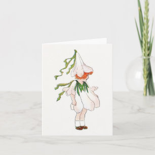 Vintage Flower Children Folded Note Card