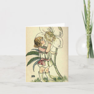Vintage Flower Children Folded Note Card