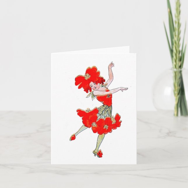 Vintage Flower Children Primrose Note Card (Front)