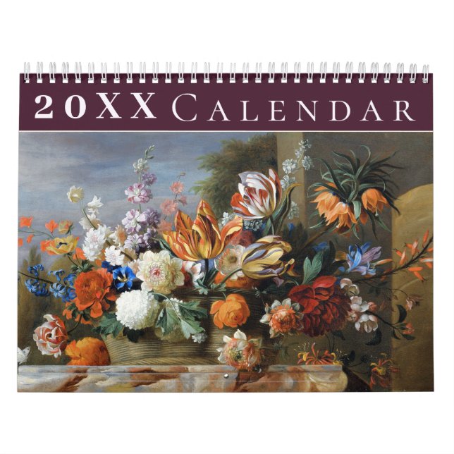 Vintage Flower Collection Peony Roses Anemone  Calendar (Cover)