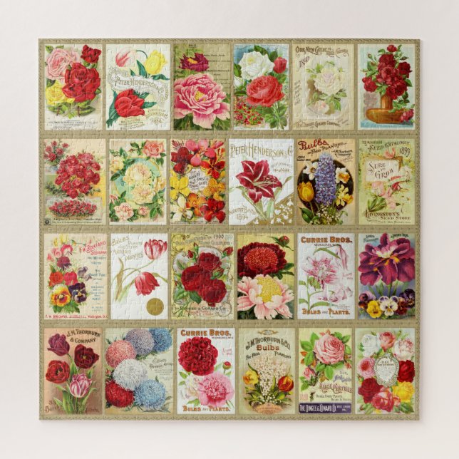 Vintage Flower Covers Puzzle (Vertical)