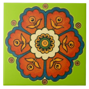 Vintage Flower Design Tile