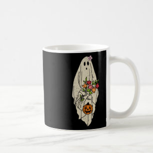 Vintage Flower Floral Ghost Cute Funny Halloween C Coffee Mug