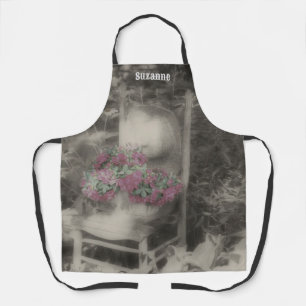 Vintage Flower Garden Chair Personalised Apron