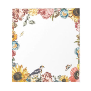 Vintage flower garden notepad
