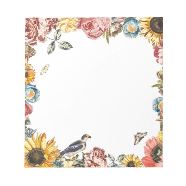 Vintage flower garden notepad (Front)