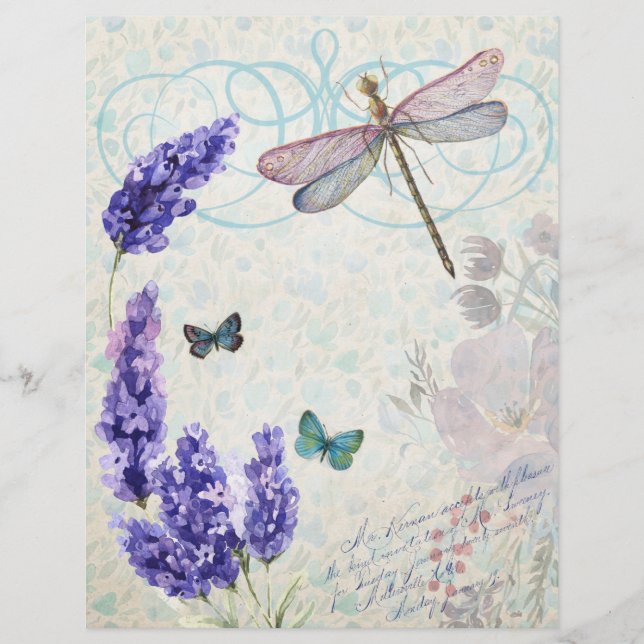 Vintage Flower Garden Scrapbook Ephemera (Front)