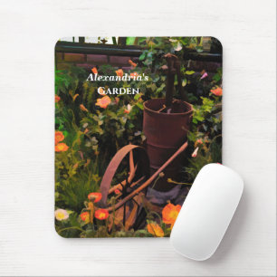 Vintage Flower Garden Watercolor Floral Custom Mouse Mat