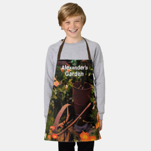 Vintage Flower Gardening Watercolor Floral Custom Apron