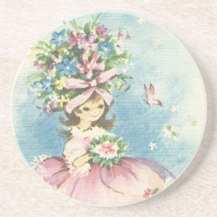 Vintage Flower Girl Coaster