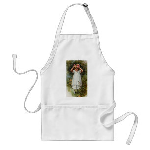 Vintage Flower Girl Wearing Wreath Standard Apron