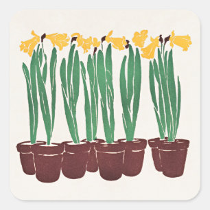 Vintage Flower Illustration, 1898, Square Sticker