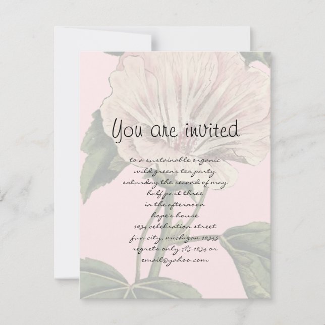 Vintage Flower Illustration Invitation (Front)