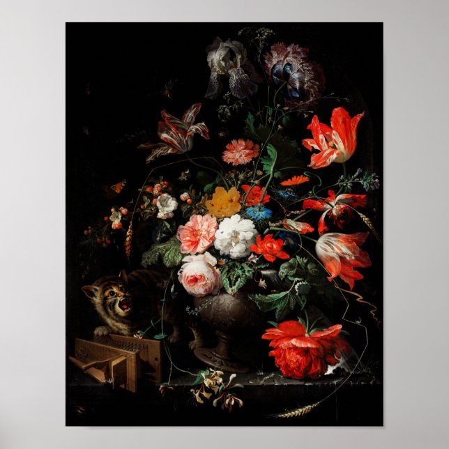 Vintage Flower Illustration Poster (Front)