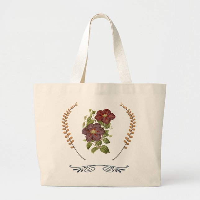 Vintage Flower Jumbo Tote Bag (Front)